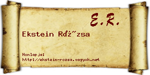 Ekstein Rózsa névjegykártya